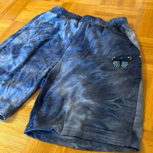 Tie-dye long shorts with butterfly detail